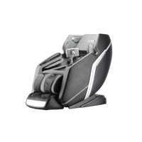 4D Deluxe Gray and Black Zero Gravity and Space Saving Faux Leather Heated Massage Chair with Sl-Track and Bluetooth