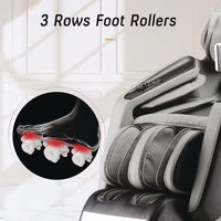 4D Deluxe Gray and Black Zero Gravity and Space Saving Faux Leather Heated Massage Chair with Sl-Track and Bluetooth
