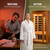 Barcelona 1 to 2 Person Low EMF FAR Infrared Home Sauna — Before & After