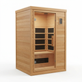 Home Infrared Sauna Built for Indoor Wellness, 1-2 Person Capacity, Natural Hemlock Wood, Six Carbon Panels