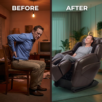 Jin Espresso Synthetic Leather SL Track Massage Chair — Before & After