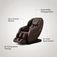 Jin Espresso Synthetic Leather SL Track Massage Chair — infographic