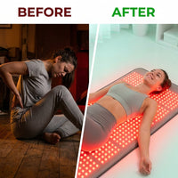 Most Popular Red Light Therapy Yoga Mat Pilates Mat with 660Nm 850Nm Infrared Light Therapy for Home and Gym Use Pain Relief — Before & After